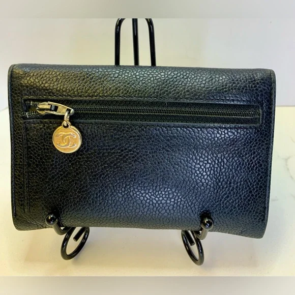 Chanel Timeless/classique Black Caviar Leather Wallet w/dust bag - Picture 6 of 11